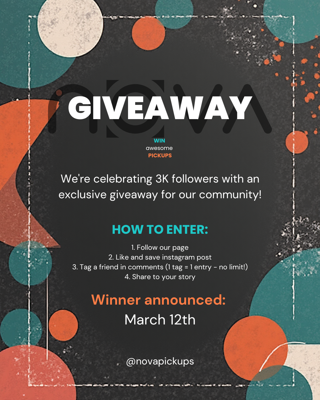 3000 insta follower giveaway!